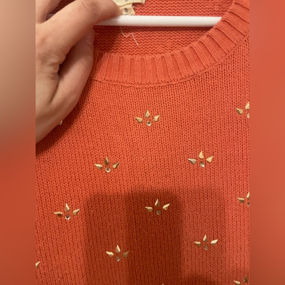 Maison Jules Orange Sweater with Gold appliqué - Picture 3 of 7